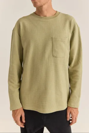 Vintage Waffle Knit Long Sleeve Shirt