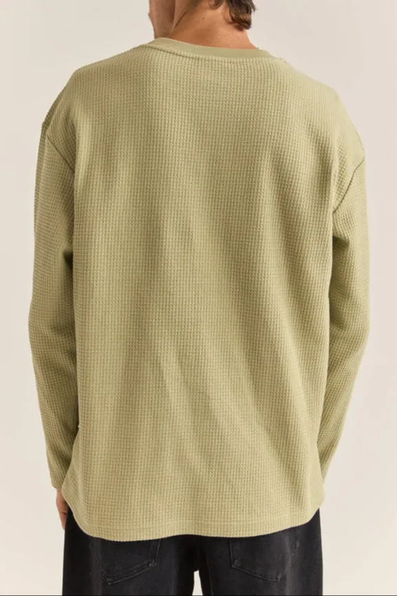 Vintage Waffle Knit Long Sleeve Shirt