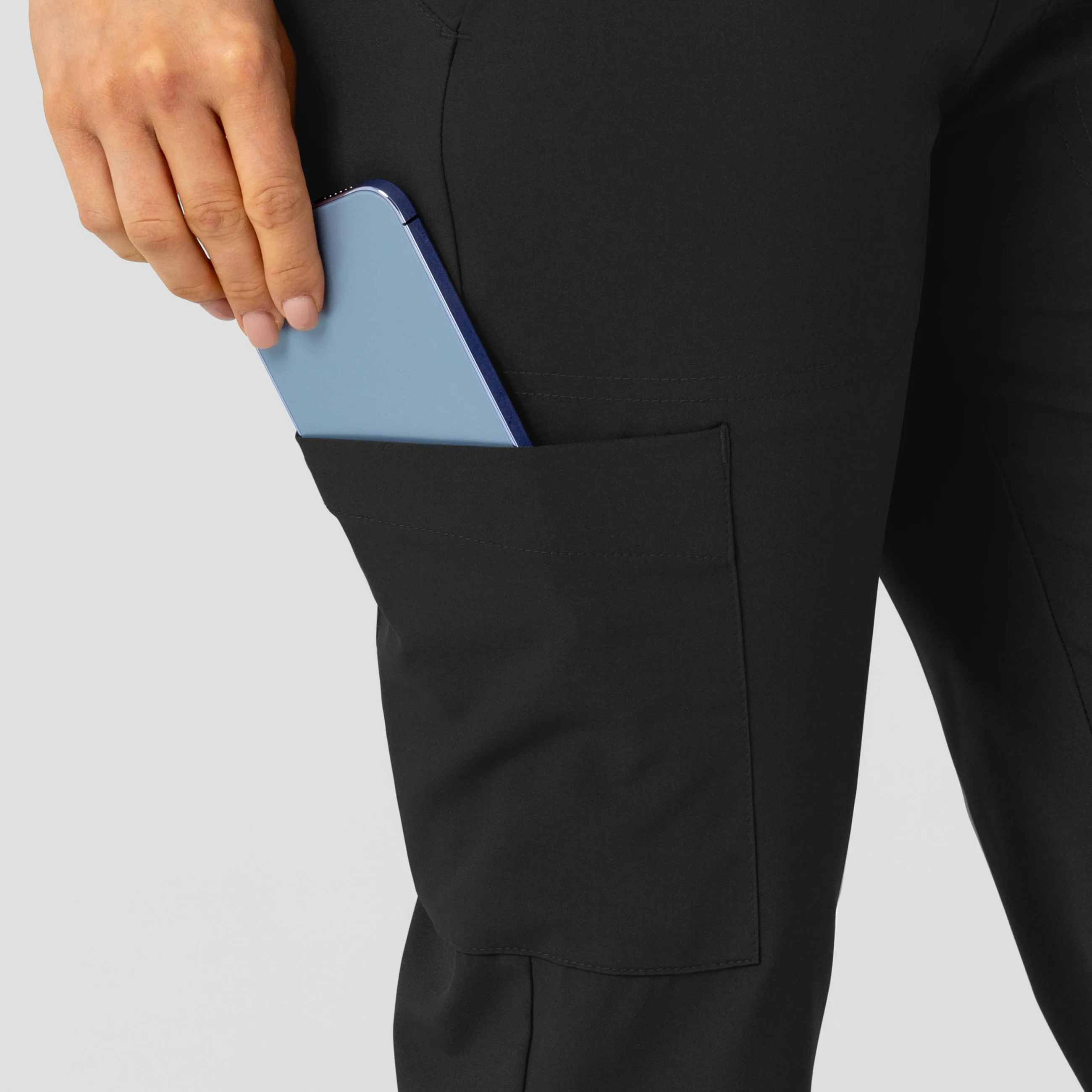 W123 5045 Flex-n-Reach Track Scrub Pants Black