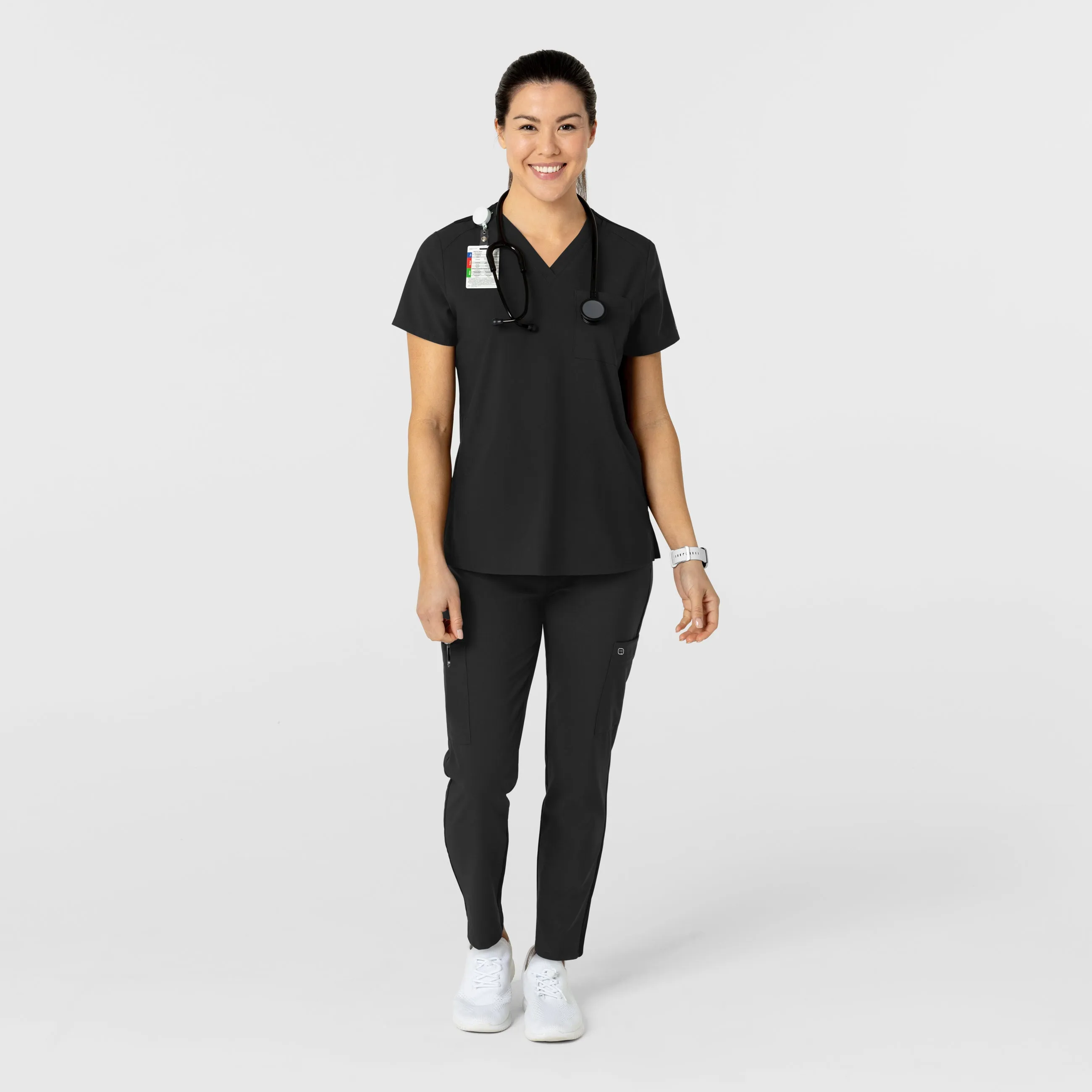 W123 5045 Flex-n-Reach Track Scrub Pants Black