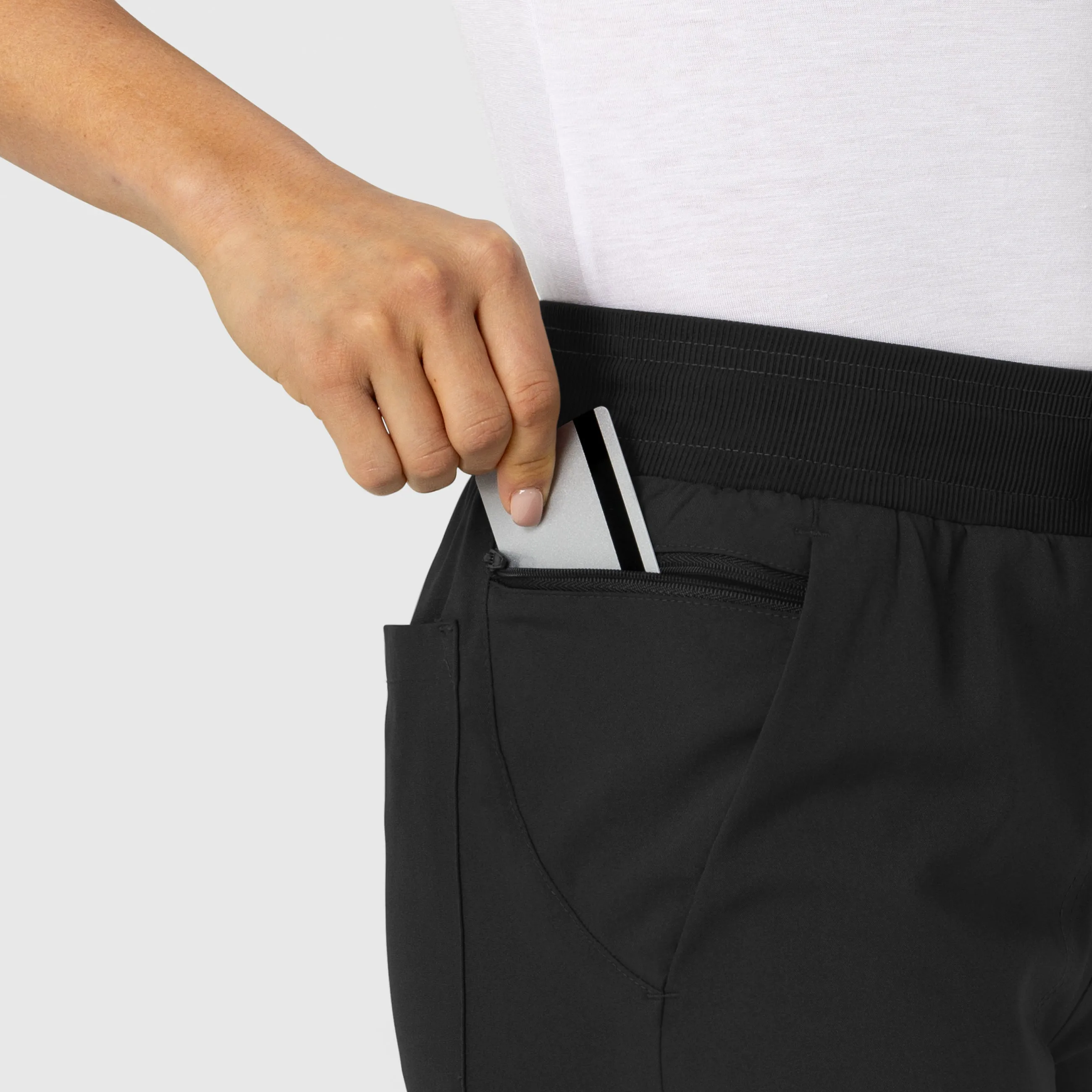 W123 5045 Flex-n-Reach Track Scrub Pants Black