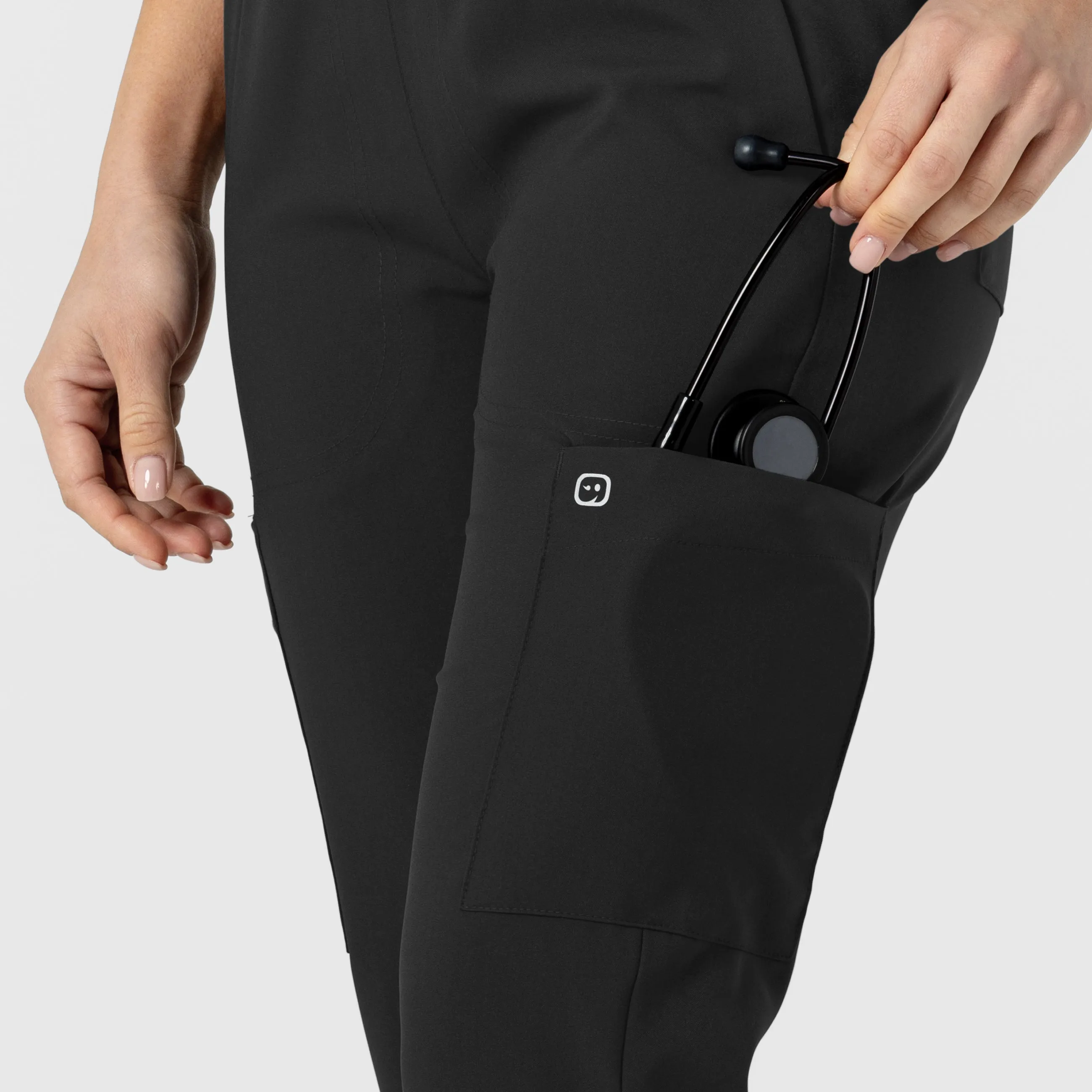 W123 5045 Flex-n-Reach Track Scrub Pants Black