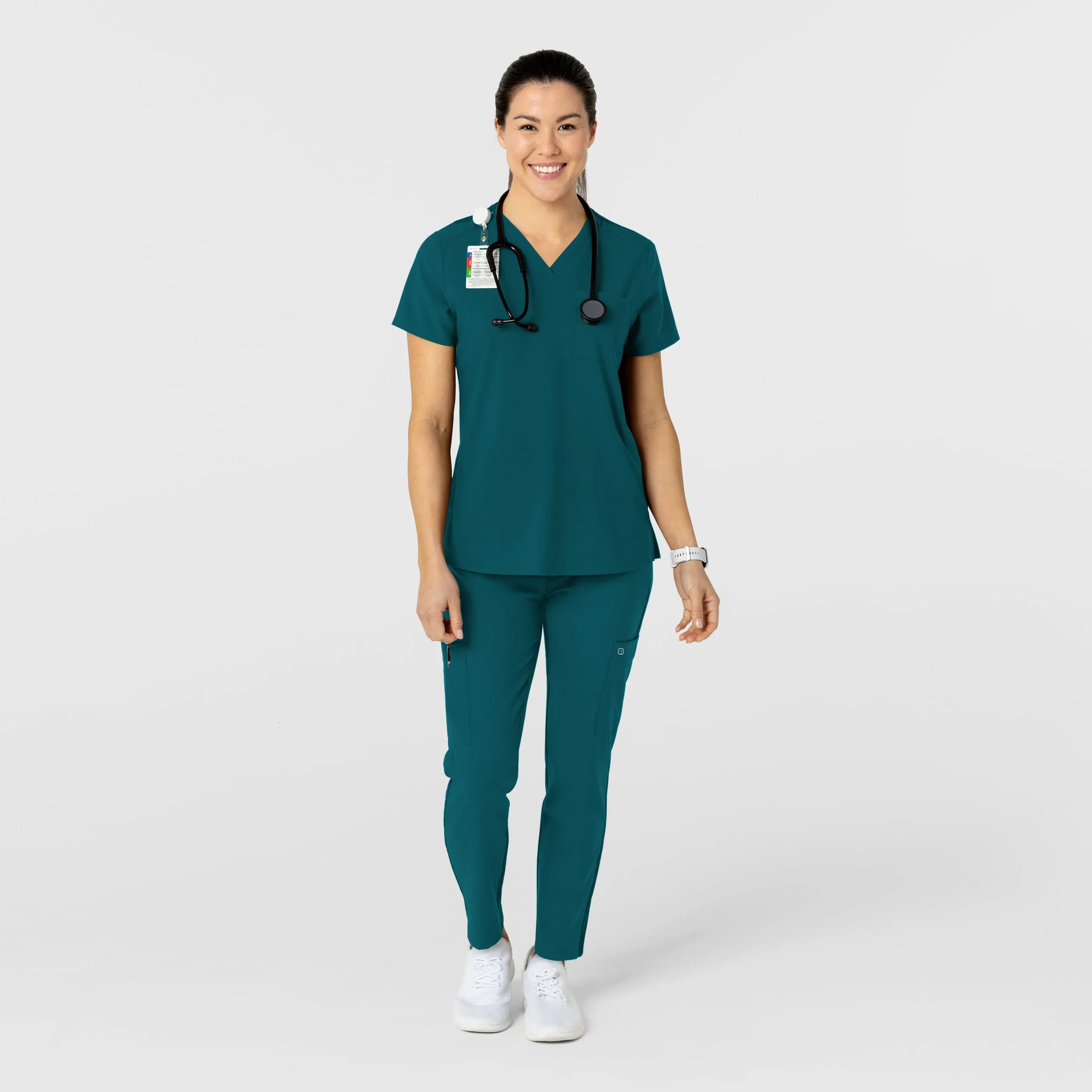 W123 5045 Flex-n-Reach Track Scrub Pants Caribbean