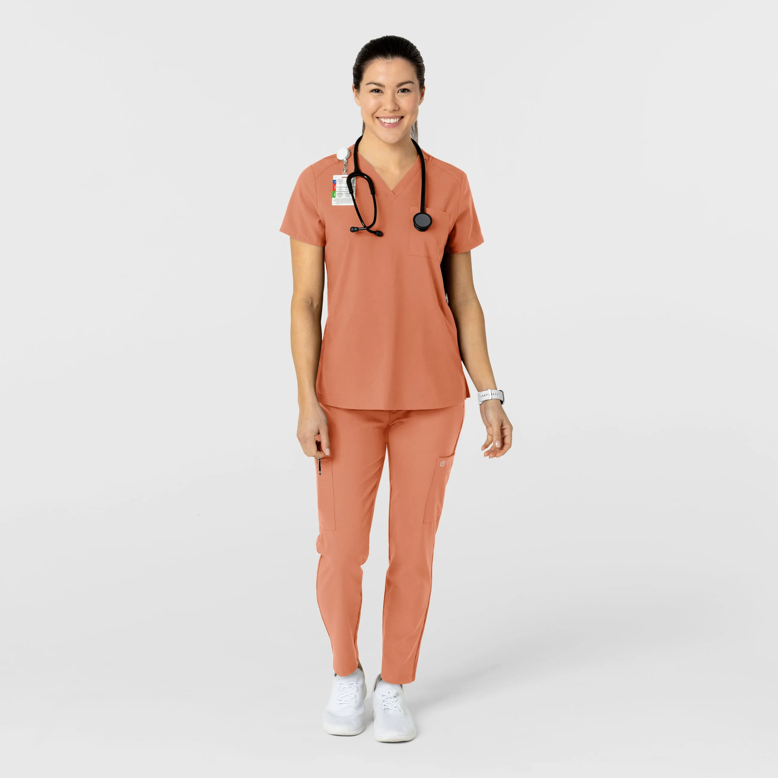 W123 5045 Flex-n-Reach Track Scrub Pants Terracotta