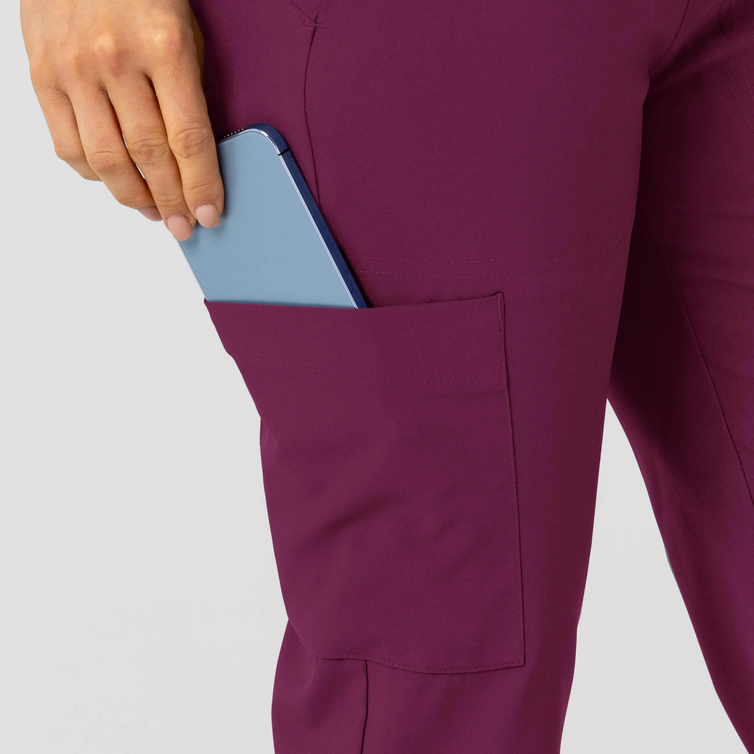 W123 5045 Flex-n-Reach Track Scrub Pants Wine