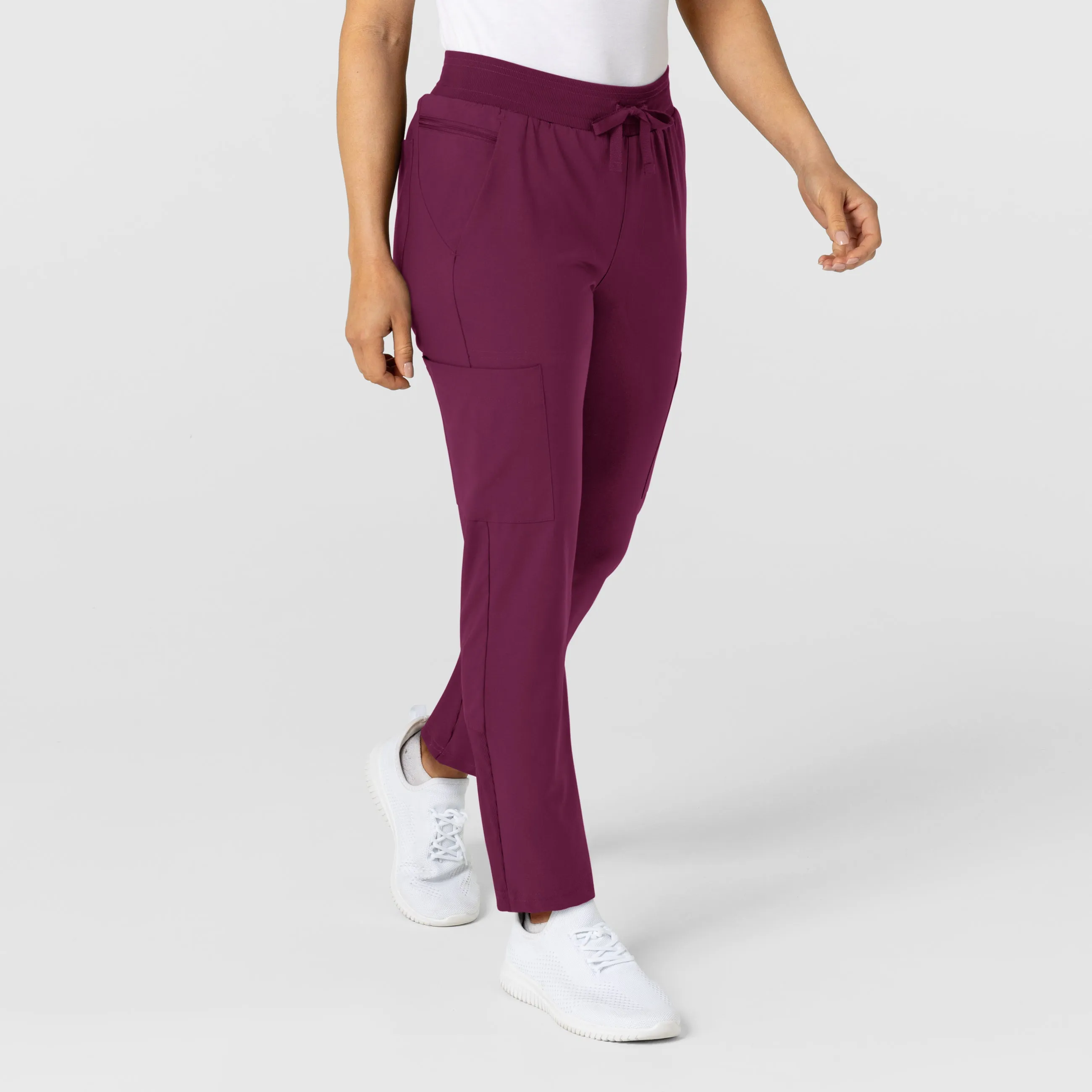 W123 5045 Flex-n-Reach Track Scrub Pants Wine