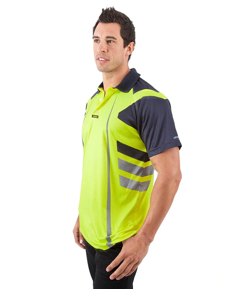 Warrior Airwear Polo Shirt - Yellow/Navy