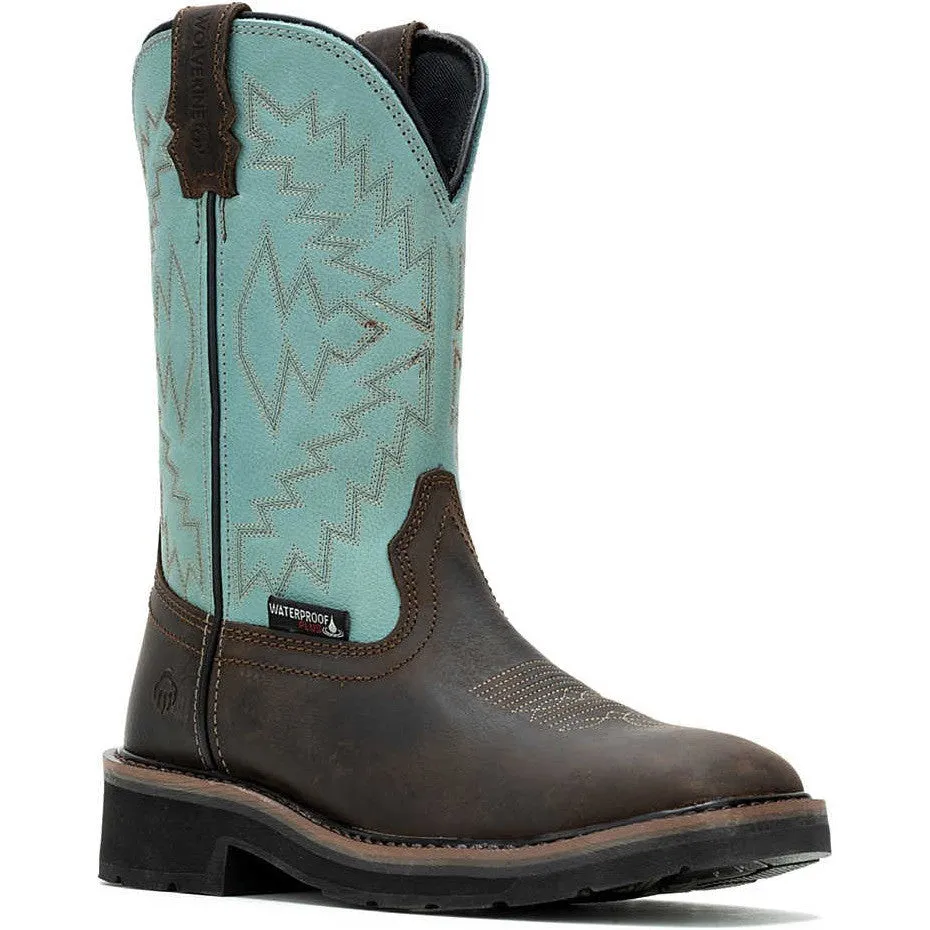 Wolverine Women's Rancher Arrow Steel Toe WP Western Work Boot- Aqua- W241054