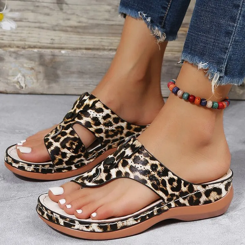 Women Sandals Orthopedic Wedge Heels Summer Sandals 2023 Slippers Shoes For Women Heeled Sandals Beach Flip Flops Zapatos Mujer