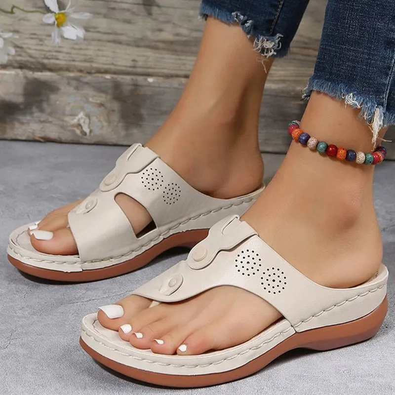Women Sandals Orthopedic Wedge Heels Summer Sandals 2023 Slippers Shoes For Women Heeled Sandals Beach Flip Flops Zapatos Mujer