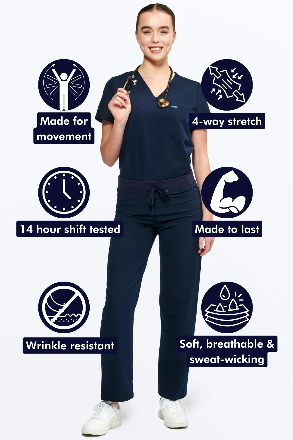 Women's Essential Straight-Cut Scrub Pants