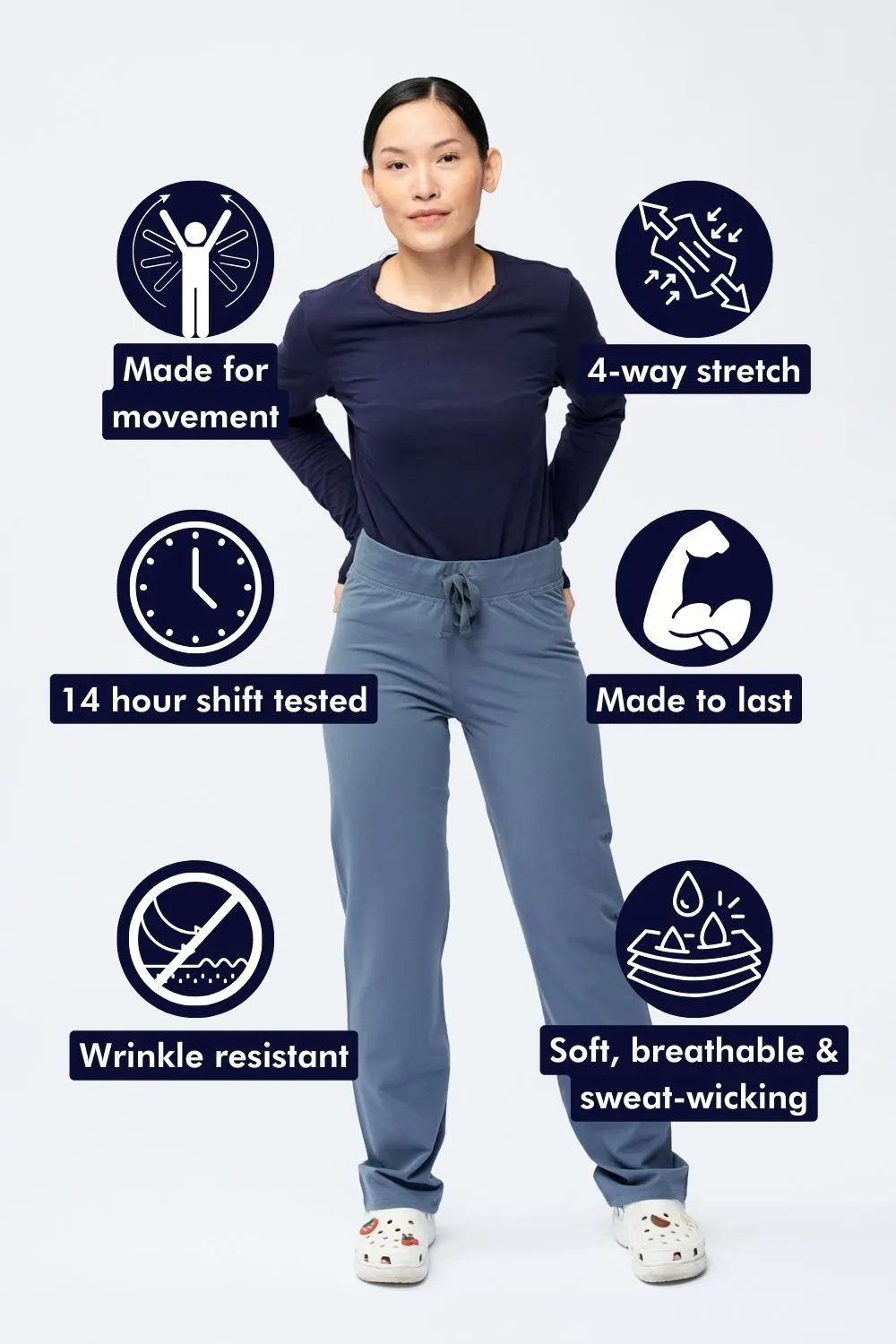 Women's Essential Straight-Cut Scrub Pants
