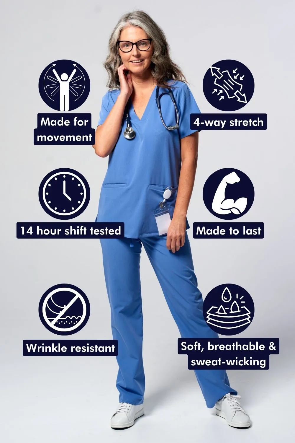 Women's Essential Straight-Cut Scrub Pants