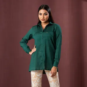 Womens Ethnic Workwear Shirt-Green