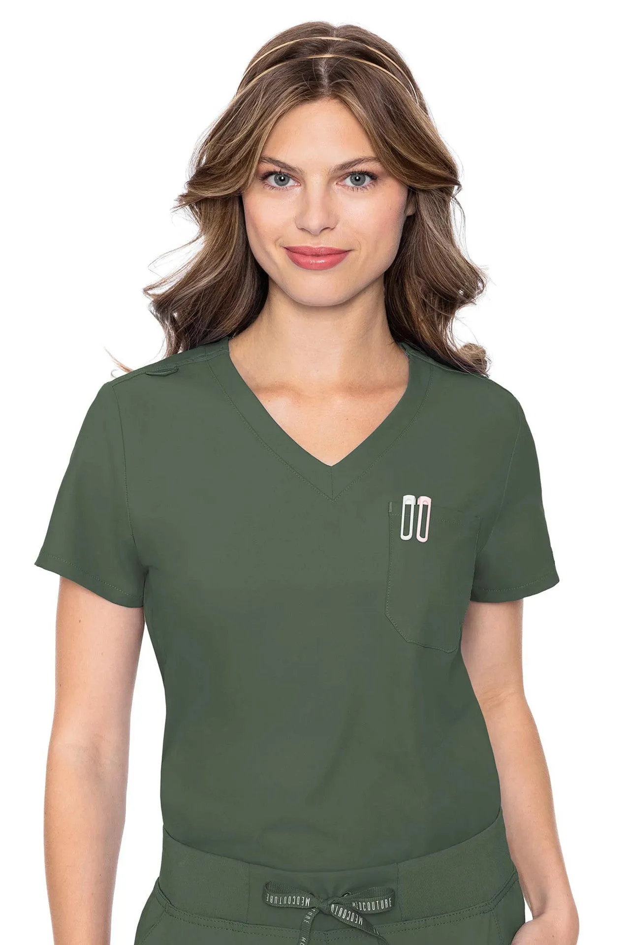 Women's Med Couture Insight One Pocket Tuck-In Top