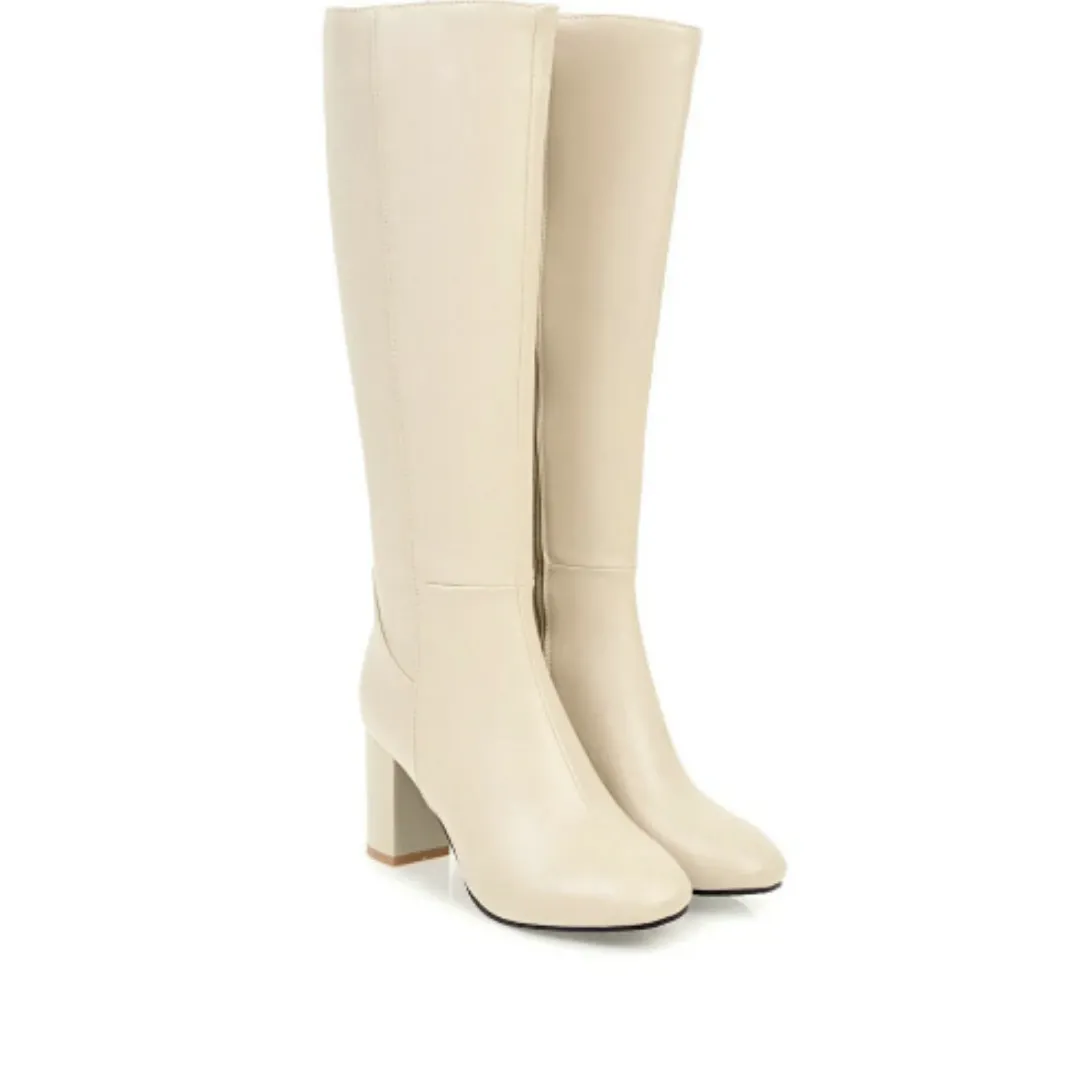 Women's Waterproof Knee High Zip Boots | Heeled
