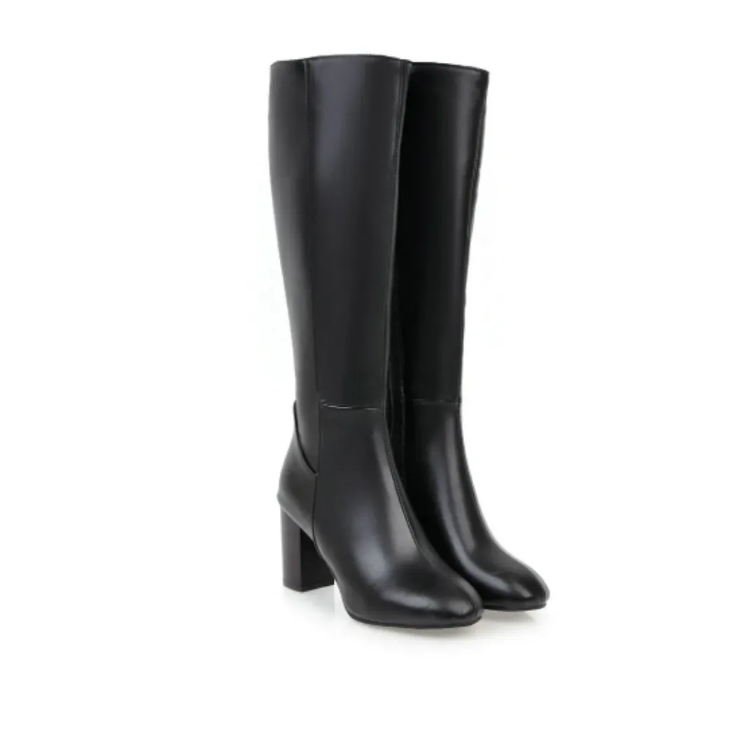 Women's Waterproof Knee High Zip Boots | Heeled