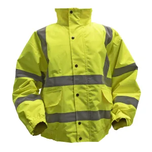 Worksafe by Sealey Hi-Vis Yellow Jacket with Quilted Lining & Elasticated Waist - XX-Large