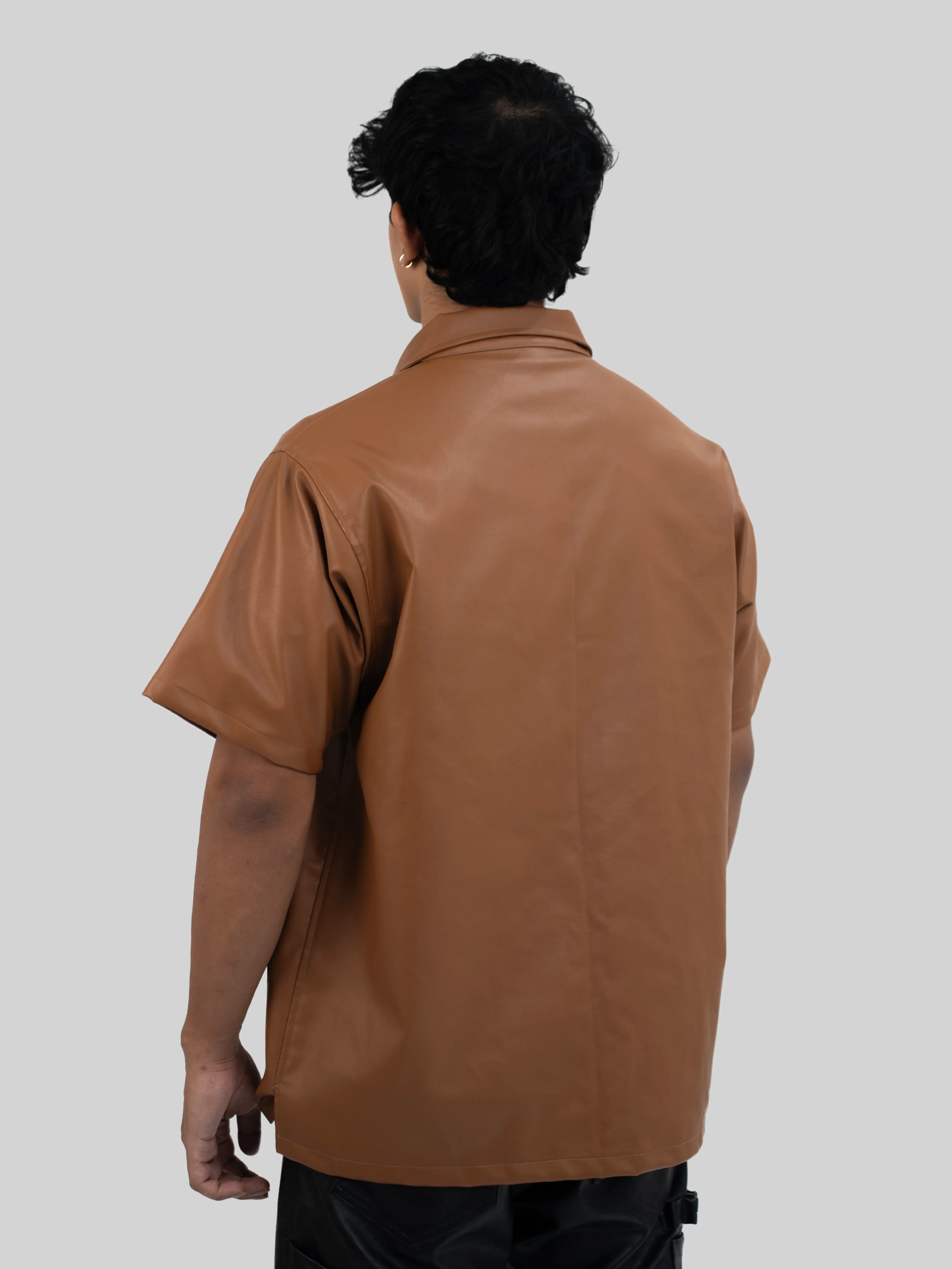 Workwear Brown Leather Shirt