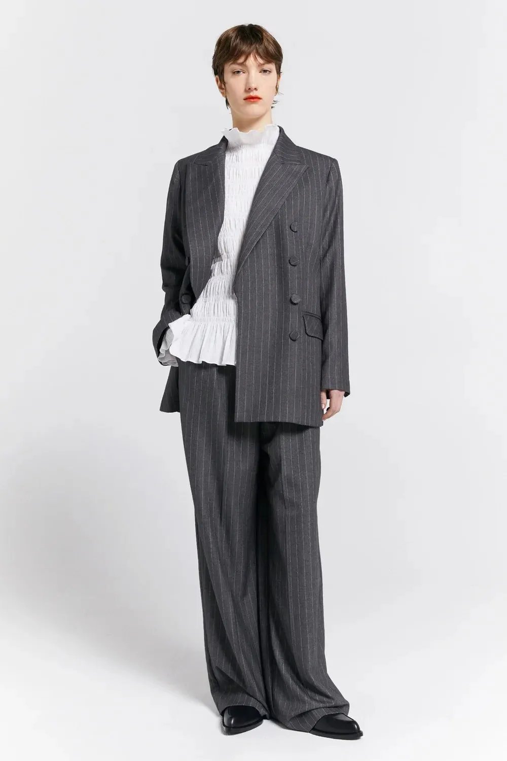 Workwear Trousers | Pinstripe Charcoal