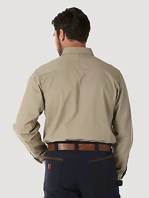 WRANGLER® RIGGS WORKWEAR® LONG SLEEVE BUTTON DOWN SOLID TWILL WORK SHIRT 3W501KH